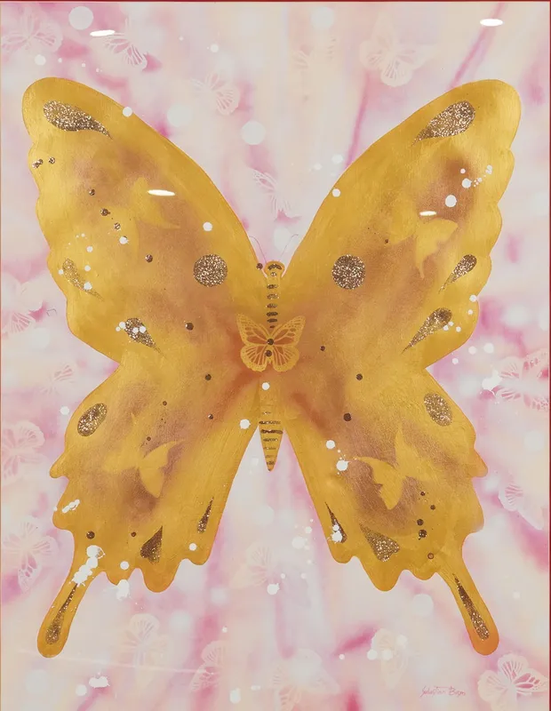 Sebastian Bispo Multimedia on Paper Painting of Butterflies from auction in Hollywood, Florida — image 38