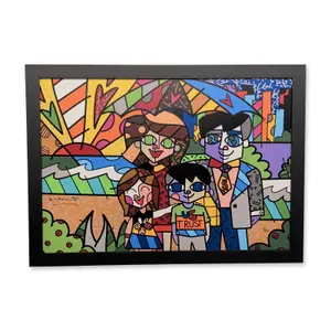 Romero Britto (Brazilian, b. 1963) Framed Giclee on Canvas, U.S. Trust