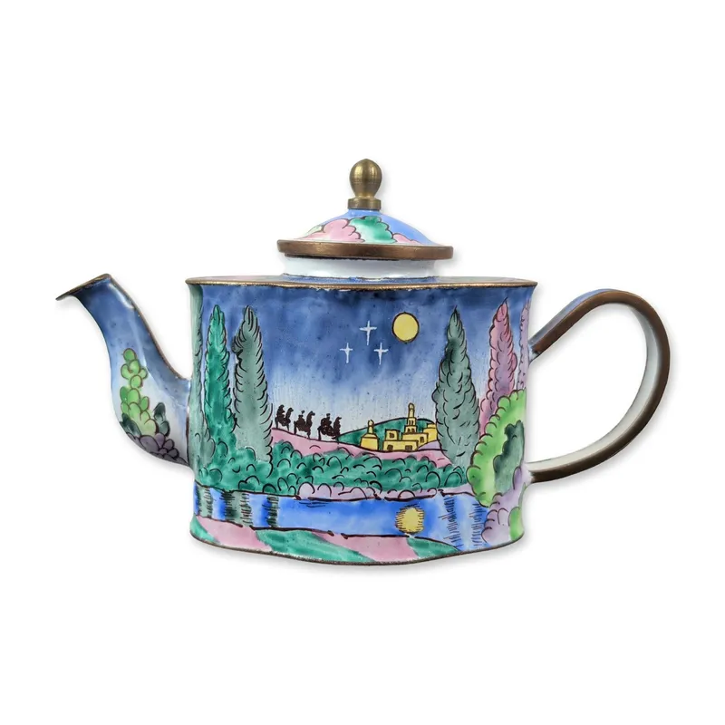 Charlotte di Vita Enamel Miniature Nativity Teapot from auction in Hollywood, Florida — image 9