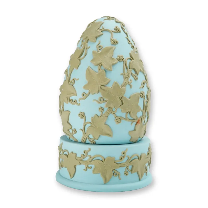 Wedgwood Signed P.E. Harper Ivy Leaf Embossed Jasperware Egg and Pedestal Base from auction in Hollywood, Florida — image 20