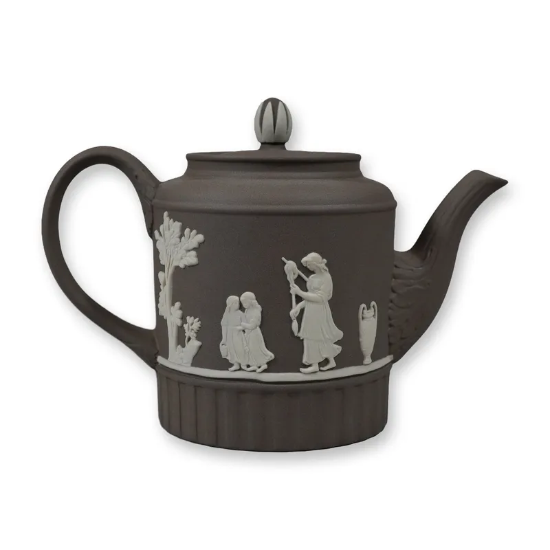 Wedgwood Domestic Employment Pattern Taupe Jasperware Teapot from auction in Hollywood, Florida — image 24