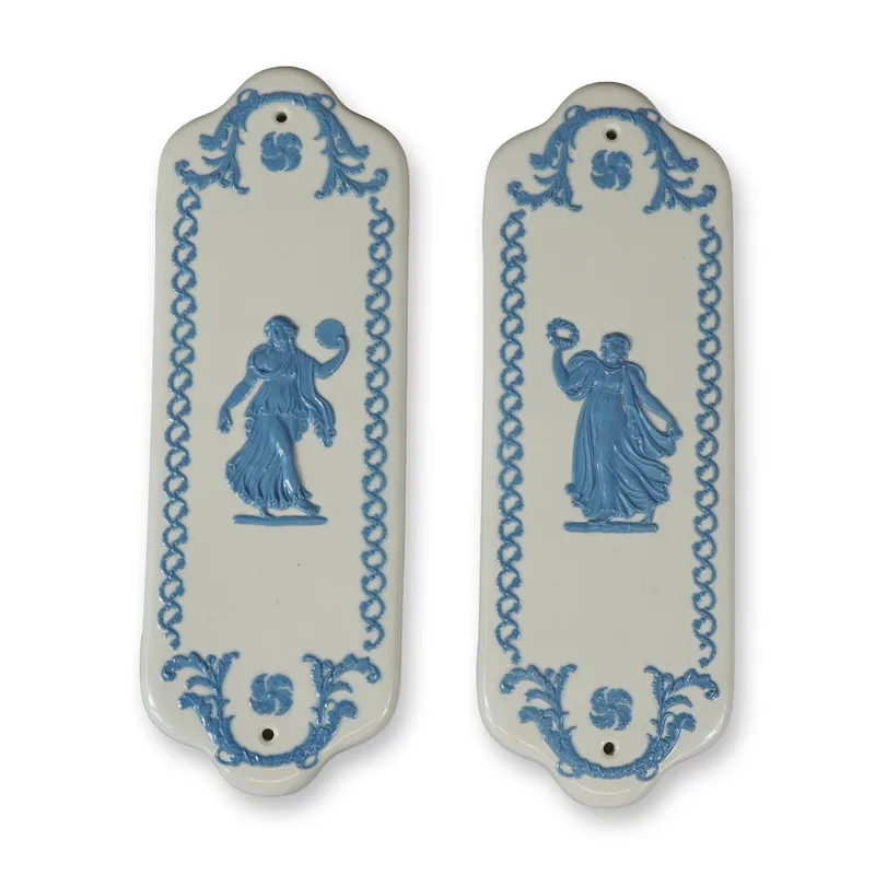 Pair of Wedgwood of Etruria & Barlaston Embossed Queen's Ware Door Finger Plates, Dancing Hours from auction in Hollywood, Florida — image 43