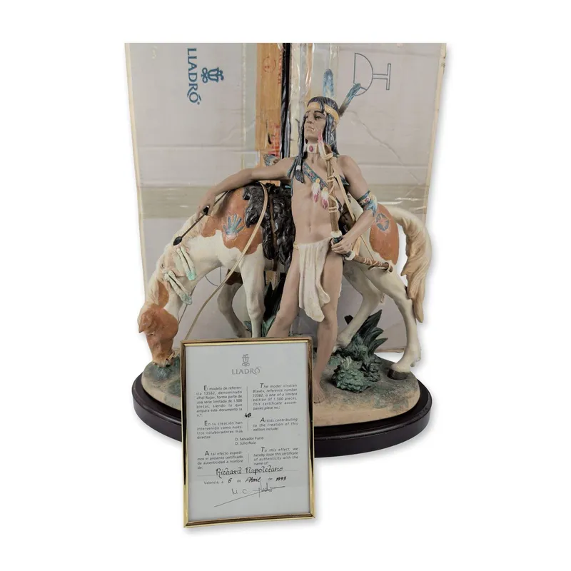 Lladro Porcelain Sculpture American West Collection Indian Brave 1013562 from auction in Hollywood, Florida — image 10