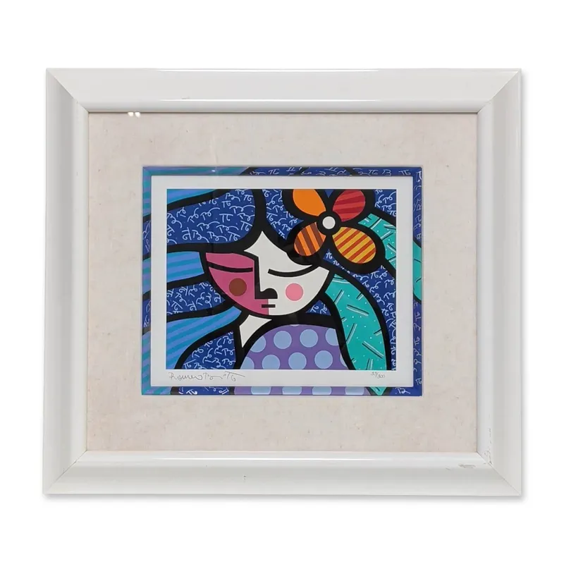 Romero Britto (Brazilian, b. 1963), Serigraph on Paper, Girl with Flower, Signed & Numbered from auction in Hollywood, Florida — image 16