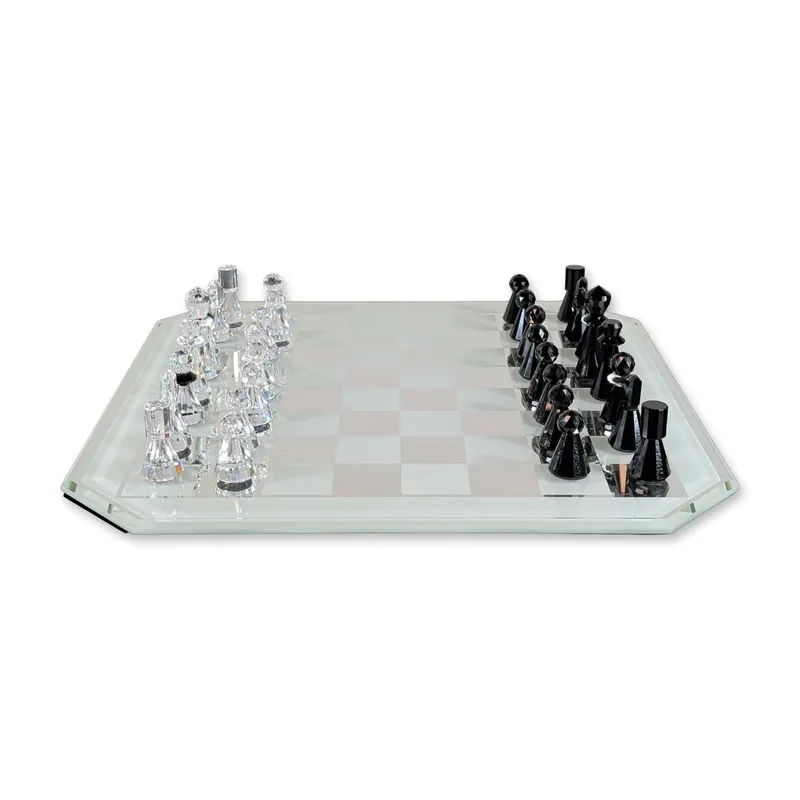 33pc Swarovski Contemporary Faceted Crystal Chess Set from auction in Hollywood, Florida — image 13
