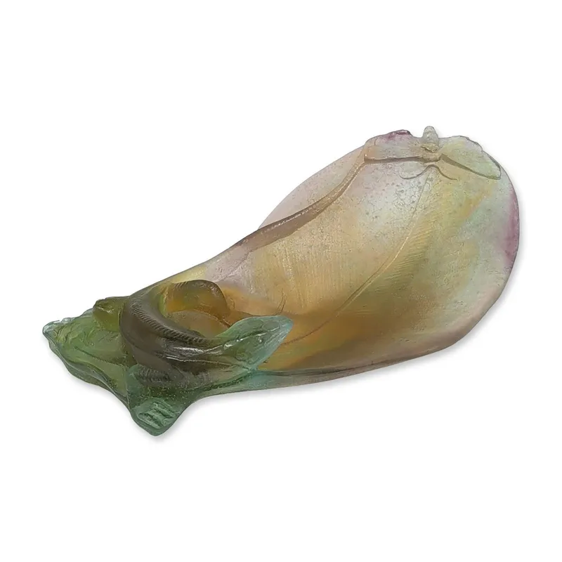 Daum France Pate de Verre Lizard Leaf Dish from auction in Hollywood, Florida — image 29