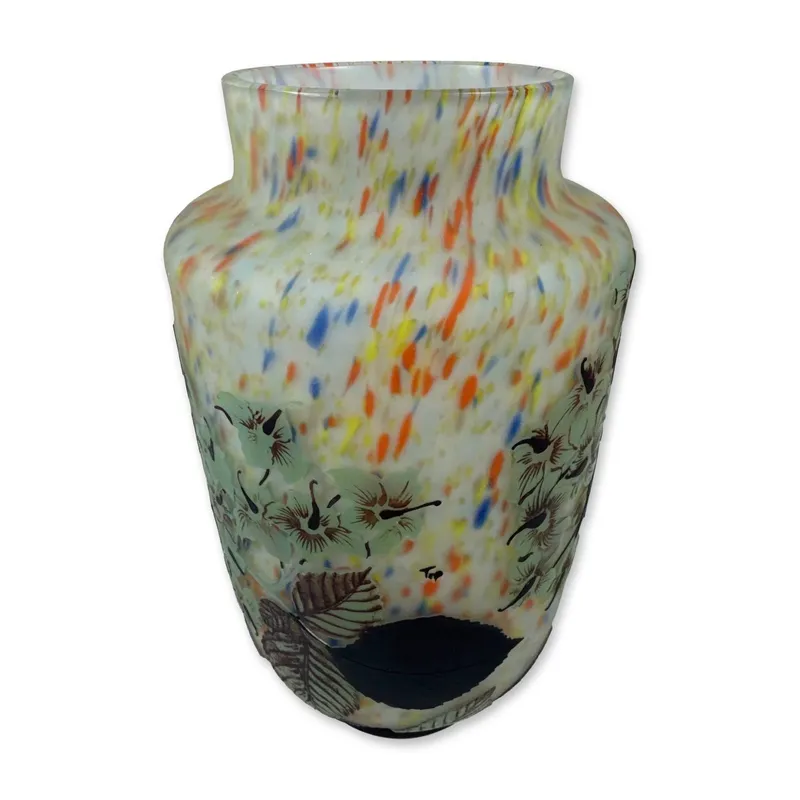 Attributed to Daum Nancy Cameo Glass Vase from auction in Hollywood, Florida — image 23