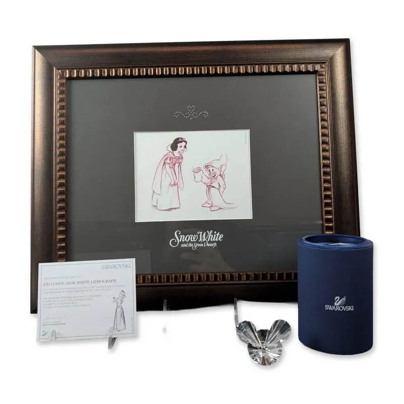 2pc Swarovski Disney Snow White Lithograph and Crystal Title Plaque from auction in Hollywood, Florida — image 42