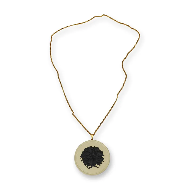 Wedgwood Black and Cream Jasperware Medusa Pendant Necklace from auction in Hollywood, Florida — image 7