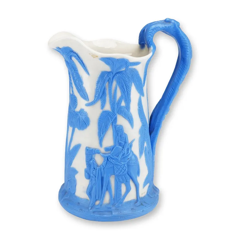 Samuel Alcock and Co. Blue and White Parian Jug with Camel Motif from auction in Hollywood, Florida — image 4