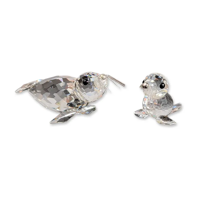 2pc Swarovski Silver Crystal Figurines, Seal and Baby Seal from auction in Hollywood, Florida — image 23