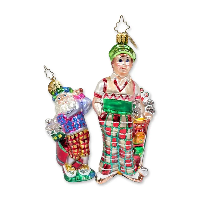 2pc Christopher Radko Golfing Santa and Caddy Glass Ornaments from auction in Hollywood, Florida — image 39