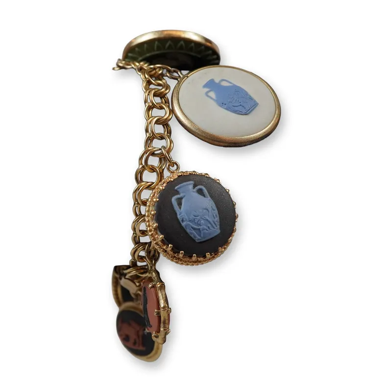 Wedgwood Jasperware and 12 Karat Gold Charm Bracelet from auction in Hollywood, Florida — image 15