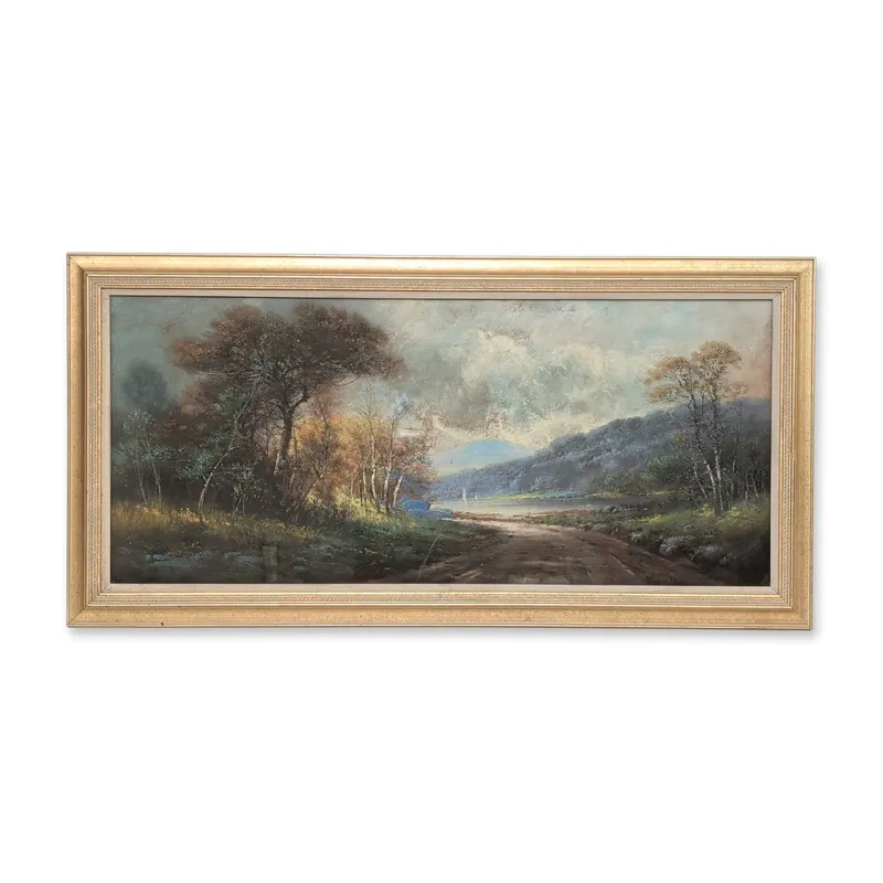William Henry Chandler (American, 1854–1928), Panoramic Lakeside Landscape with Sailboats from auction in Hollywood, Florida — image 41