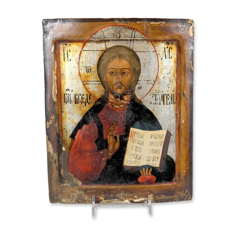 18th Century Russian Christ Pantocrator Icon from auction in Hollywood, Florida — image 42