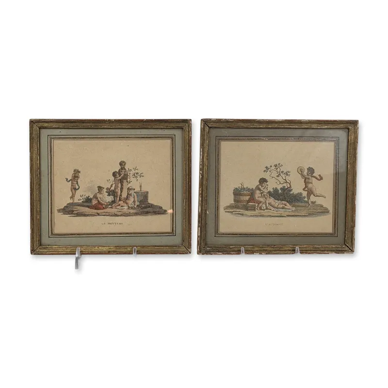 Pair of French Stipple Engravings Gilles Demarteau from auction in Hollywood, Florida — image 45