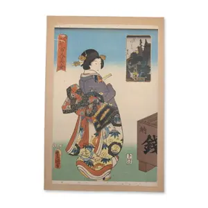 Utagawa Kunisada (Toyokuni III) Woodcut on Paper from One Hundred Famous Places and Beauties of Edo