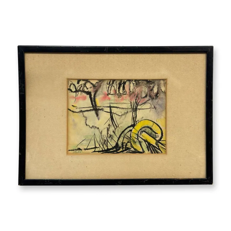 Abstract Watercolor and Ink on Paper, Signed Lieber from auction in Hollywood, Florida — image 28