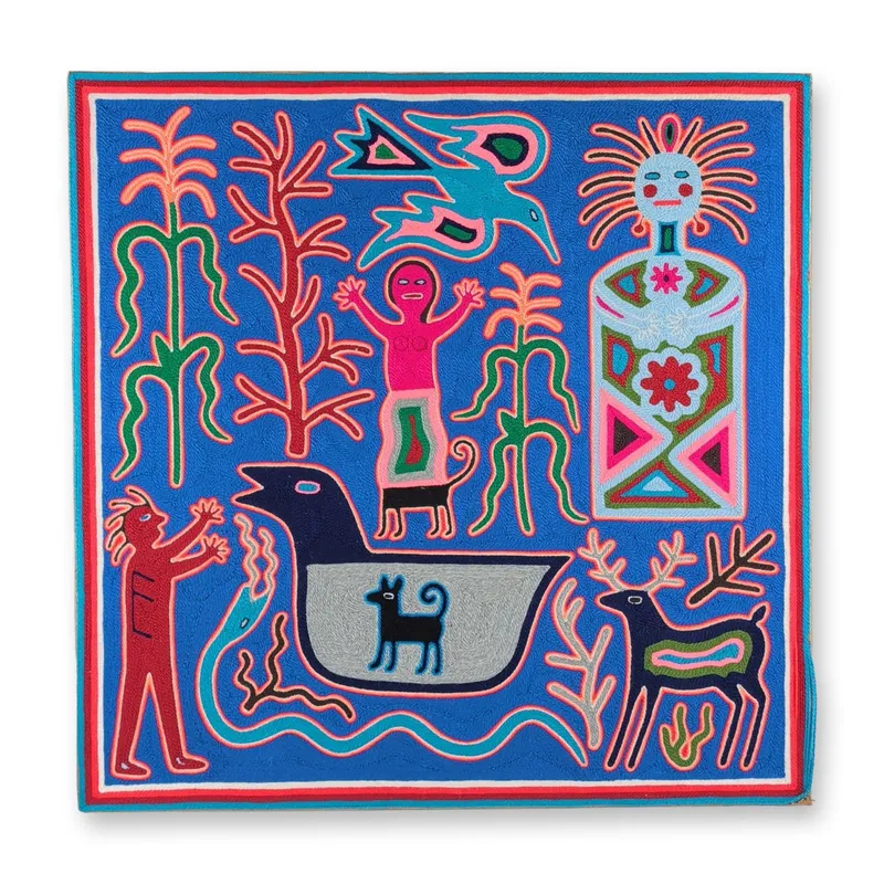 Antonio Lopez Pinedo Huichol Wixarika Yarn Painting from auction in Hollywood, Florida — image 11