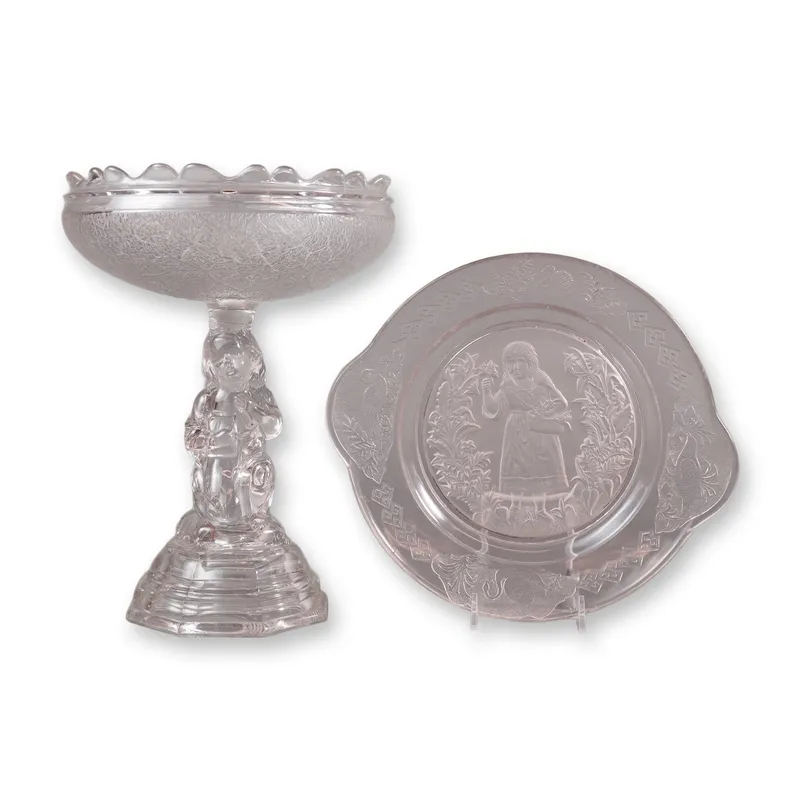 A Two-Piece Lot of EAPG Hobbs Brockunier Compote and Handled Plate from auction in Hollywood, Florida — image 35