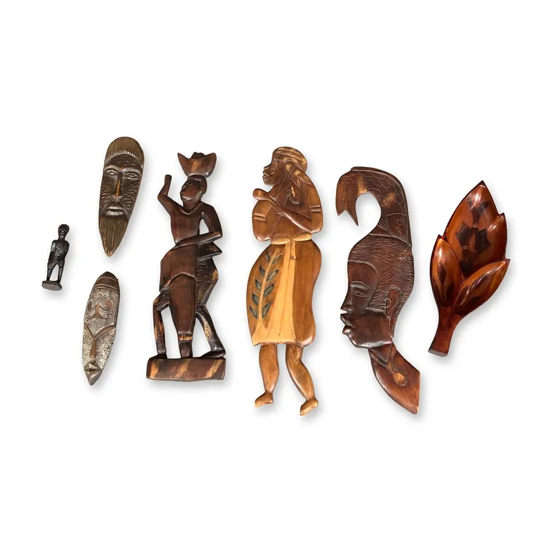 7pc Hand-Carved Wood Decorations from auction in Hollywood, Florida — image 27