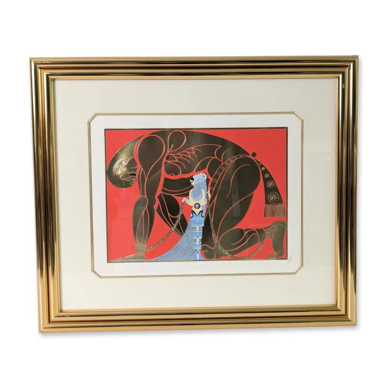 Erte (Romain de Tirtoff, 1892-1990), Embossed serigraph, Samson and Delilah, Signed & Numbered from auction in Hollywood, Florida — image 2