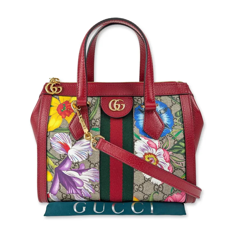 Gucci Ophidia GG Flora Small Tote with Entrupy COA from auction in Hollywood, Florida — image 10