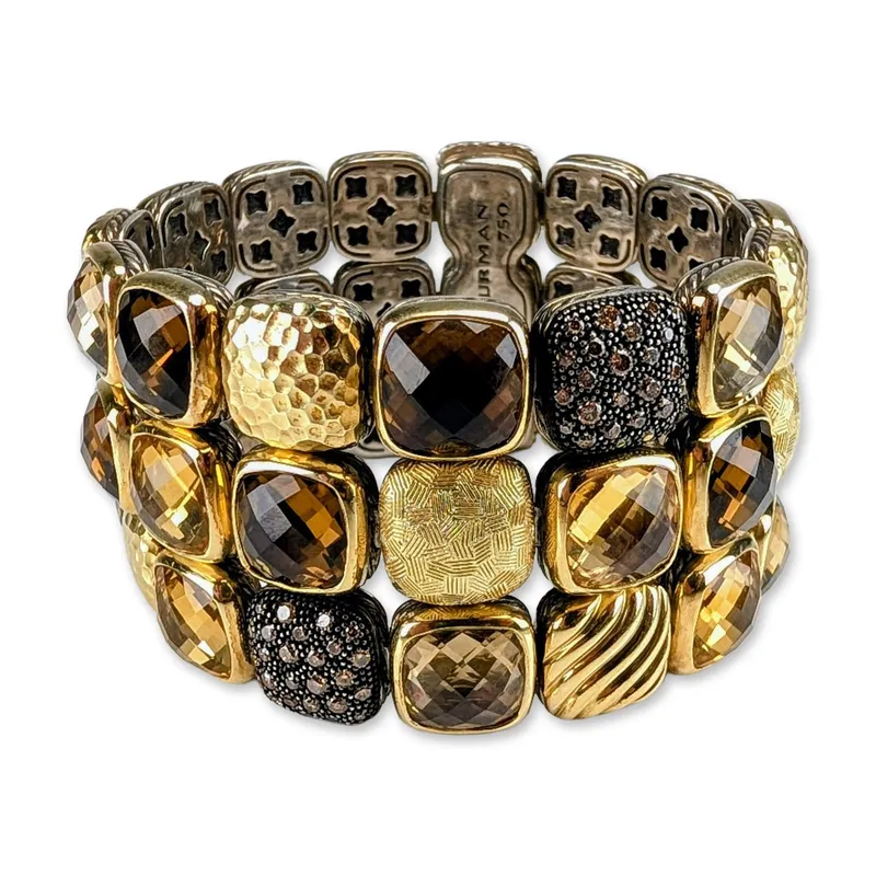 David Yurman Two-Tone Sterling Silver and 18K Gold Chiclet Link Bracelet from auction in Hollywood, Florida — image 20