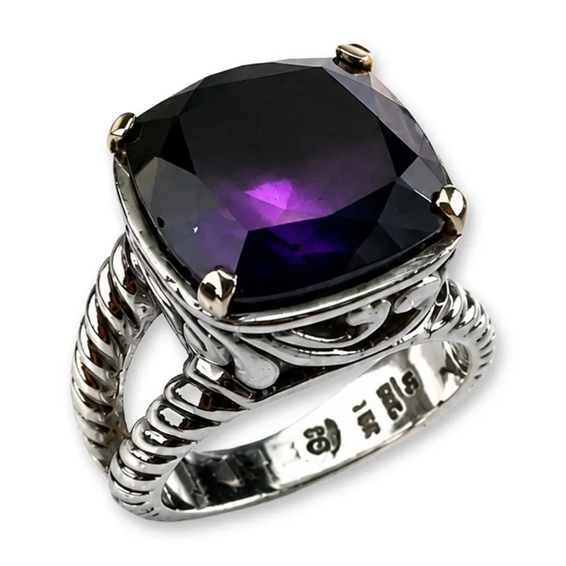 David Schorr 18K and Sterling Silver Amethyst Ring from auction in Hollywood, Florida — image 32