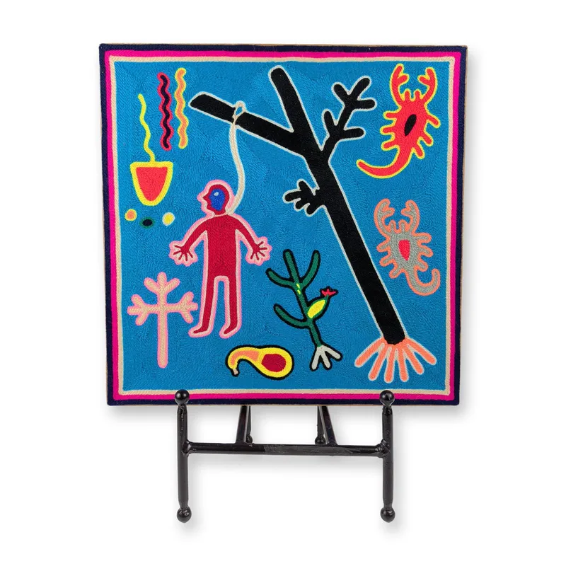 Antonio Lopez Pineda Wixarika Yarn Painting from auction in Hollywood, Florida — image 10