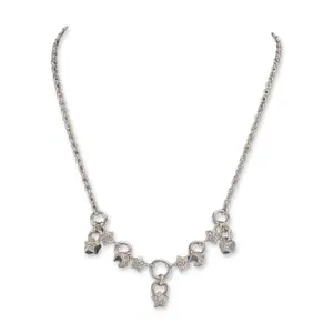 Gioiel Moda Italian 18K White Gold 1ct Diamond Celestial Charm Necklace