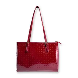 Arcadia Italy Deep Red Patent Leather Satchel