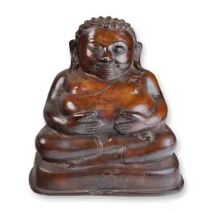 Thia Burmese Bronze Seated Buddha Figurine