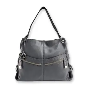 Michael Kors Grey Leather Multi-Pocket Hobo Bag