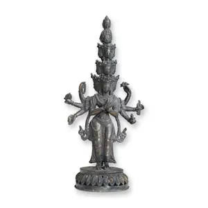 Indian Bronze Multi-Armed and Multi-Head Deity