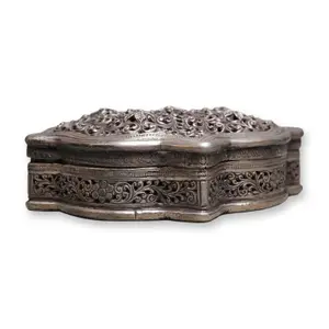 Sri Lanka Sterling Silver Box Pierced Top