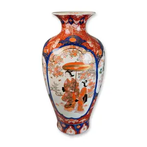 Imari Vase Geisha Under Umbrella