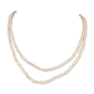 14K Yellow Gold Double Strand Baroque Pearl Necklace