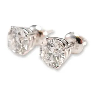 14K White Gold 2.08ctw Diamond Stud Earrings