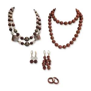 6pc Collection of Agate and Goldstone Jewelry