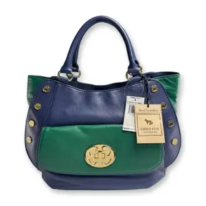 Emma Fox Pebbled Leather Classics Studded Satchel