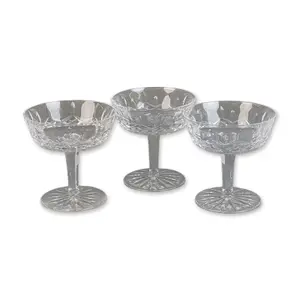 3pc Waterford Crystal Champagne Coupes, Lismore