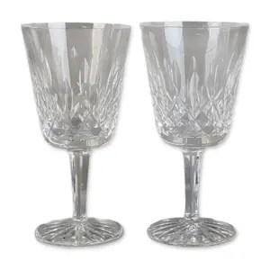 Pair of Waterford Crystal Water Goblet, Lismore