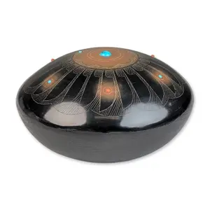Barbara "Tahn-Moo-Whe" Gonzales (Native American, b. 1947) San IIdenso Pueblo Blackware Seed Jar,