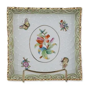 Herend Hungary Queen Victoria Reticulated Porcelain Tray