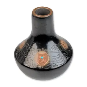 Barbara "Tahn-Moo-Whe" Gonzales (Native American, b. 1947) San IIdenso Pueblo Sgraffito Seed Jar,