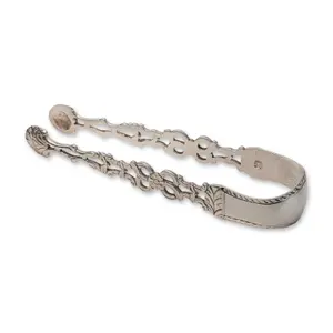 Antique Silver Pierced Cast Sugar Tongs