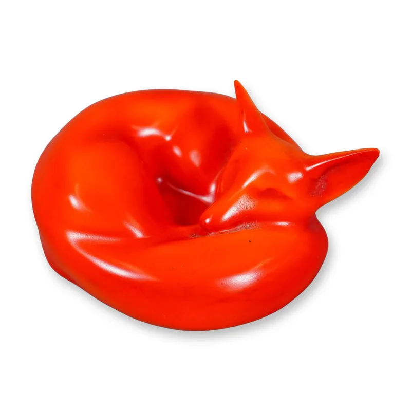 Rare Royal Doulton Red Experimental Glaze Figurine, Fox Curled HN147D from auction in Hollywood, Florida — image 24
