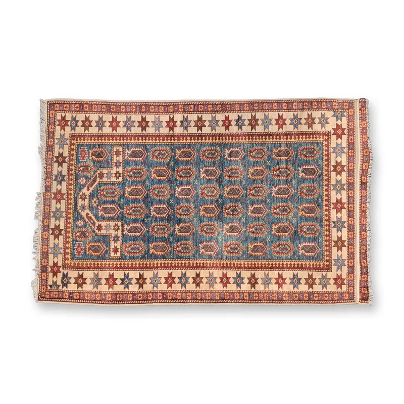 Hand Knotted Wool Prayer Rug With Boteh Design from auction in Hollywood, Florida — image 6