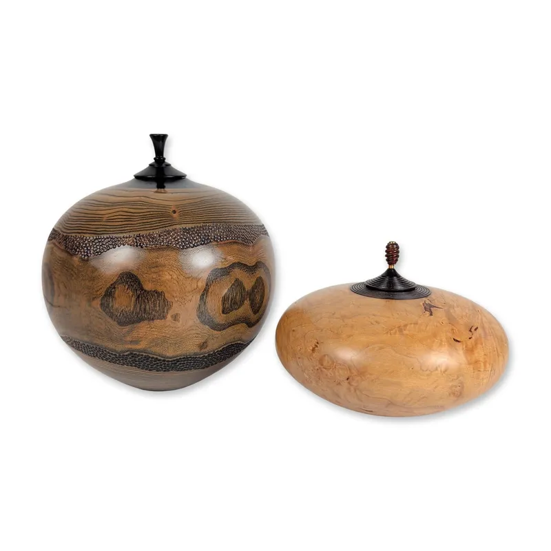2pc Dixie Turned Wood Lidded Vessels from auction in Hollywood, Florida — image 33